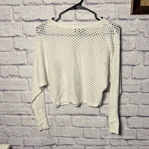 Express White Open-Knit Sweater